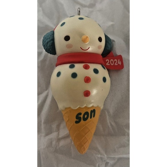 Hallmark Keepsake 2024 Son Christmas Ornament Ice Cream Cone New!‎ BxP - Picture 2 of 3